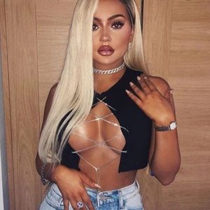 Fashion nova chain tie up top